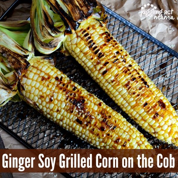 Asian Inspired Ginger Soy Grilled Corn via Juggling Act Mama
