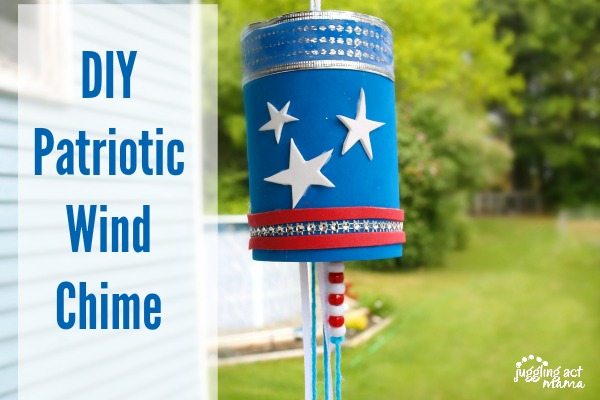 DIY Patriotic Wind Chime with text overlay.