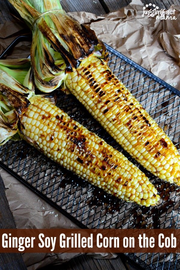 Ginger Soy Grilled Corn via Juggling Act Mama