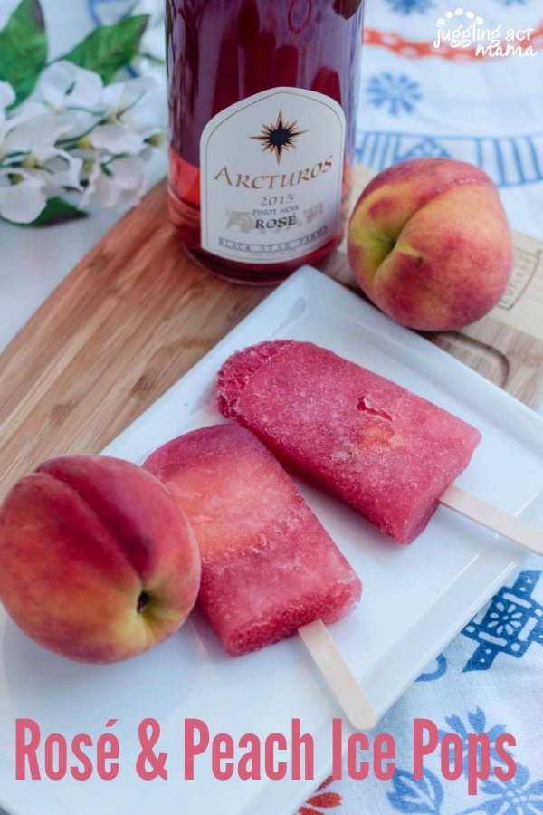 Rosé & Peach Ice Pops via Juggling Act Mama