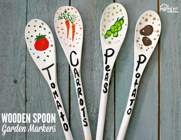 WOODEN SPOON GARDEN MARKERS VIA JUGGLING ACT MAMA
