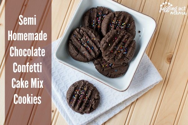 Semi Homemade Chocolate Confetti Cake Mix Cookies