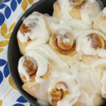 Close up image of Pumpkin Cream Cheese Cinnamon Rolls.
