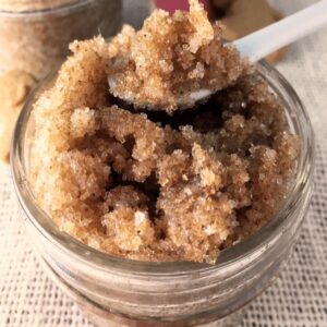 Close up image of gingerbread sugar scrub.