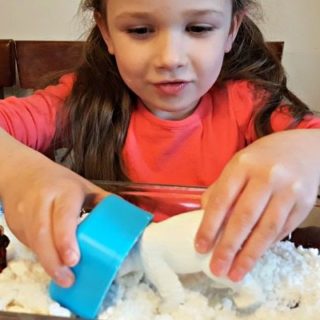 faux snow sensory fun for snow days #boredombuster