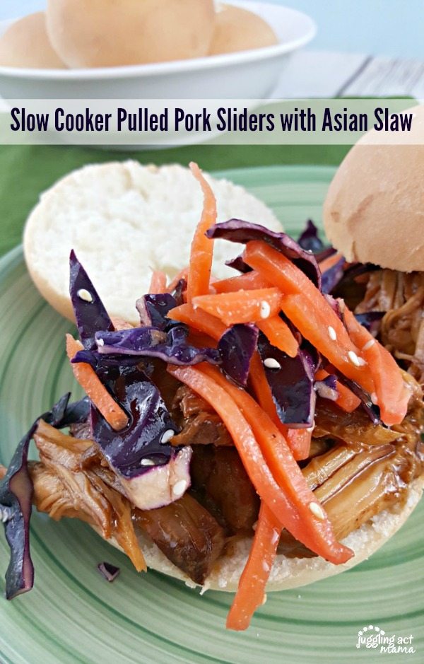 Slow Cooker Pulled Pork Sliders with Asian Slaw #ad