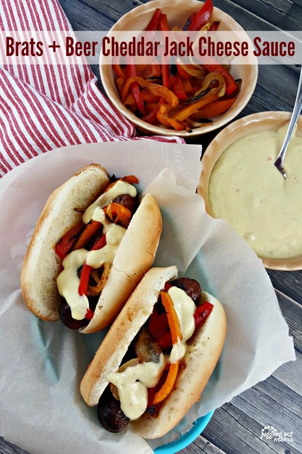 Grilled Brats + Beer Cheddar Jack Cheese