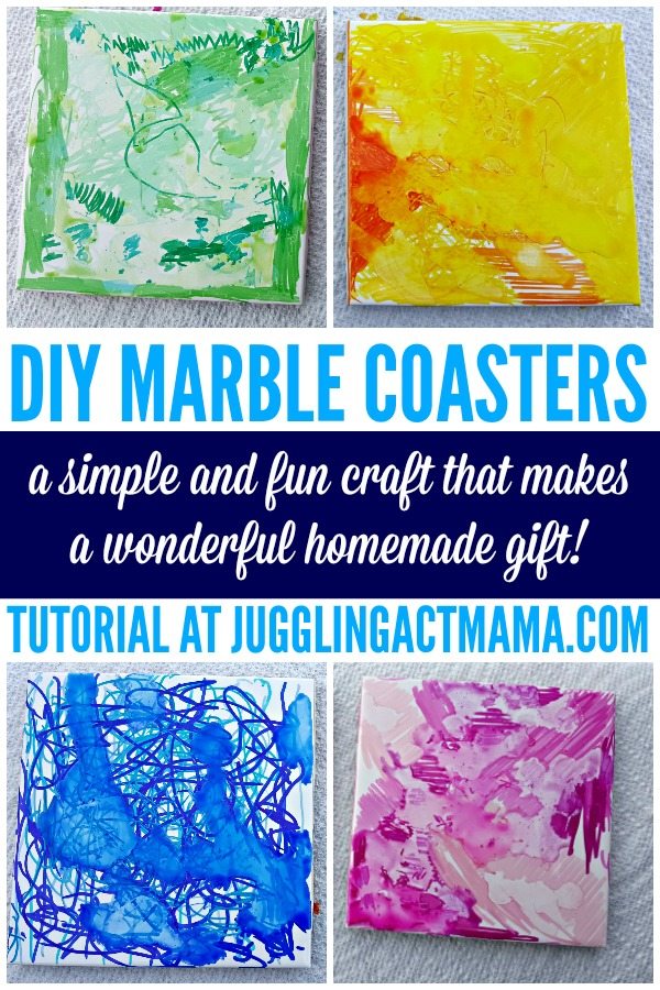 DIY MARBLE COASTERS #DIYgift #Sharpies