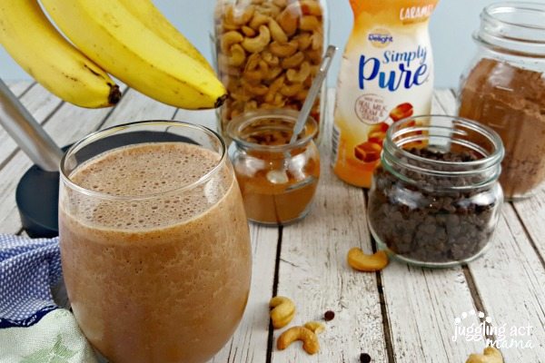 Salted Caramel Mocha Protein Smoothie #ad 