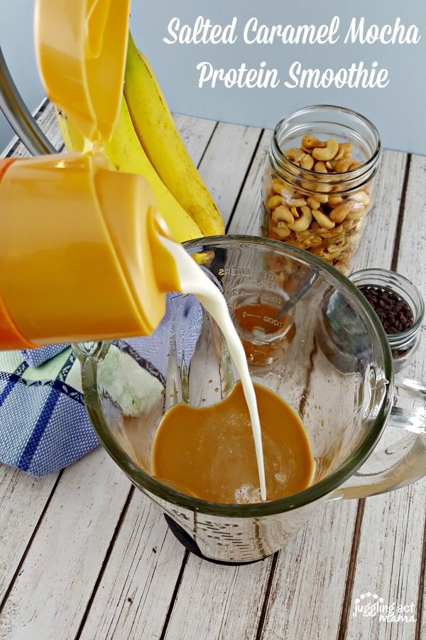 Salted Caramel Mocha Protein Smoothie #ad