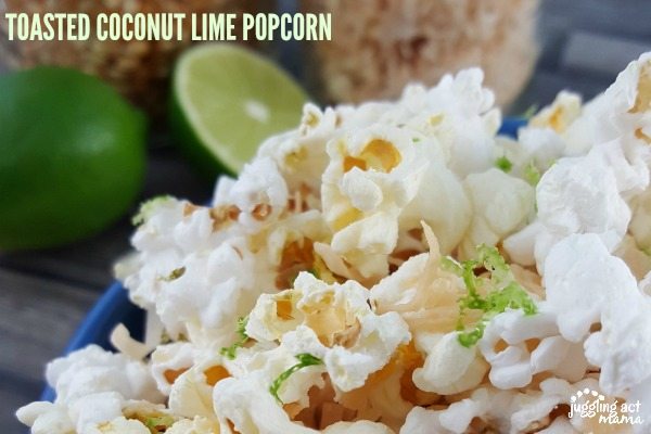 TOASTED COCONUT LIME POPCORN #BARLEANS #AD