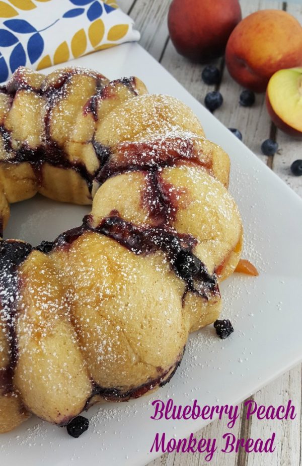 Blueberry Peach Monkey Bread #RhodesBread #ad