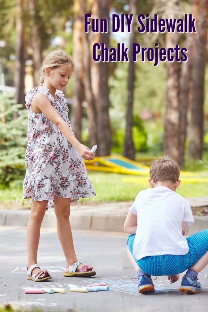 Girl sharing her chalk with a boy
