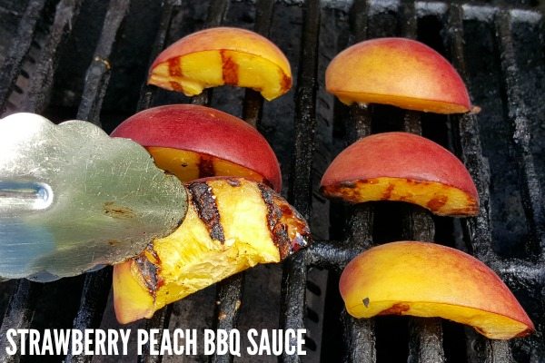 Peaches on a grill.