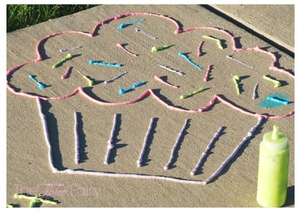 foam paint sidewalk chalk idea