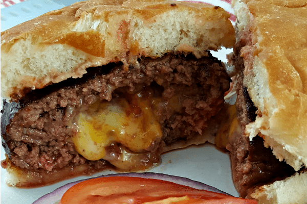 BBQ Bacon-Jack Stuffed Burgers #ad #HeluvaGoodSummer