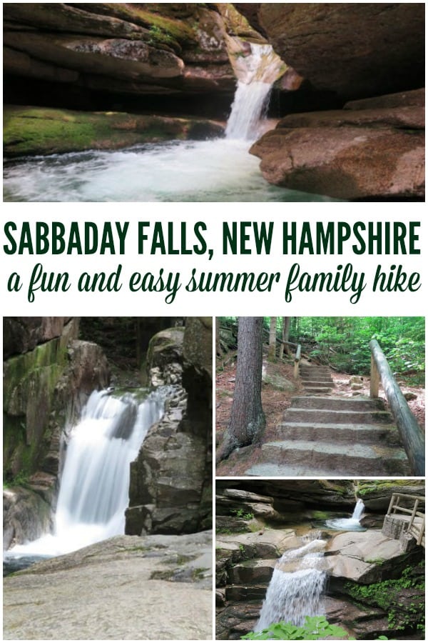 Sabbaday Falls in NH is an easy summer family hike with beautiful waterfalls.