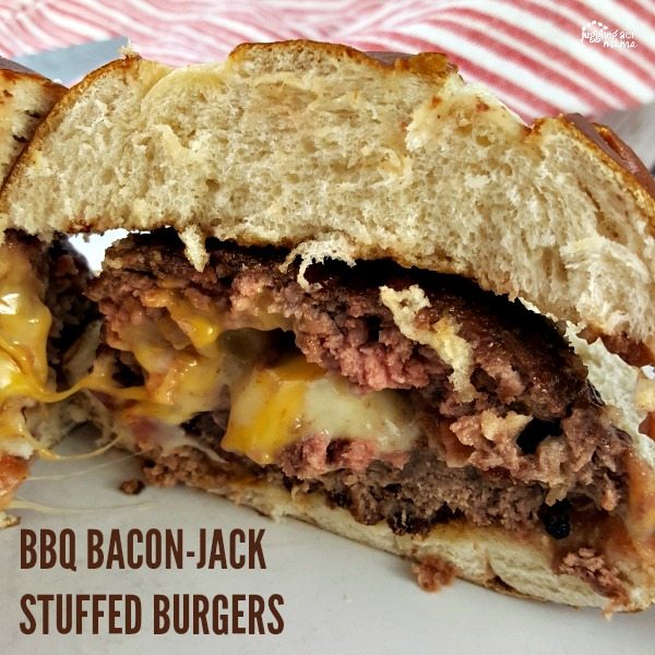 #HeluvaGoodSummer - BBQ Bacon-Jack Stuffed Burgers #ad