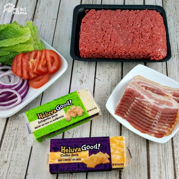 BBQ Bacon-Jack Stuffed Burgers made with Heluva Good Cheese