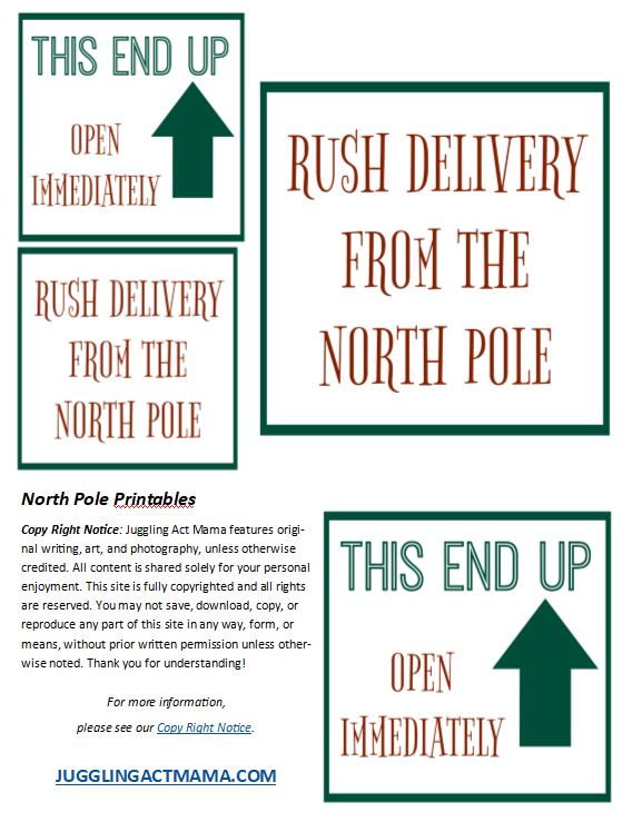 North Pole Box Labels