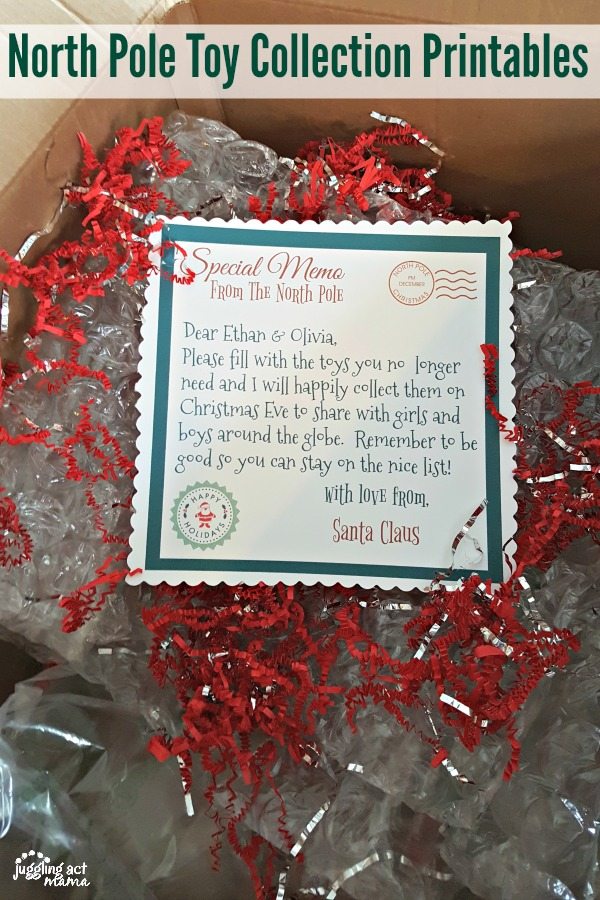 This Christmas, have your children collect toys they've grown out of with a little help from Santa or your Elf and our North Pole Toy Collection Printables