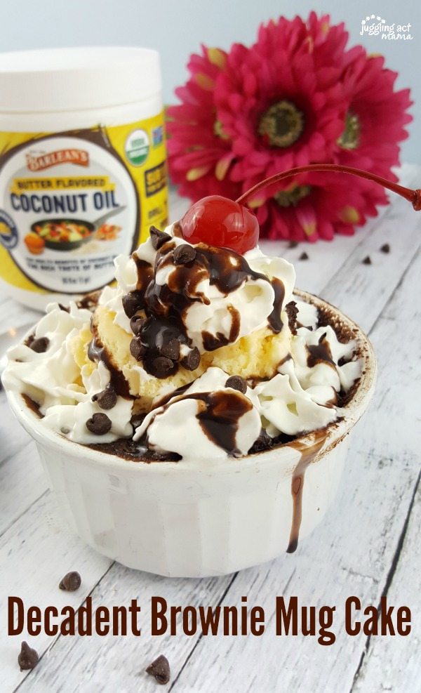 Decadent Brownie Mug Cake for two #ad #LoveBarleans #Barleans