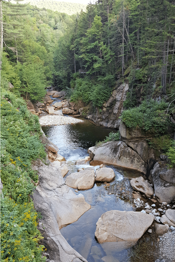 Scenic river view at Flume Gorge NH.