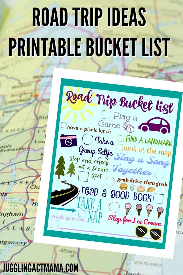 Road Trip Ideas Printable Bucket List - Juggling Act Mama #roadtrip #freeprintable
