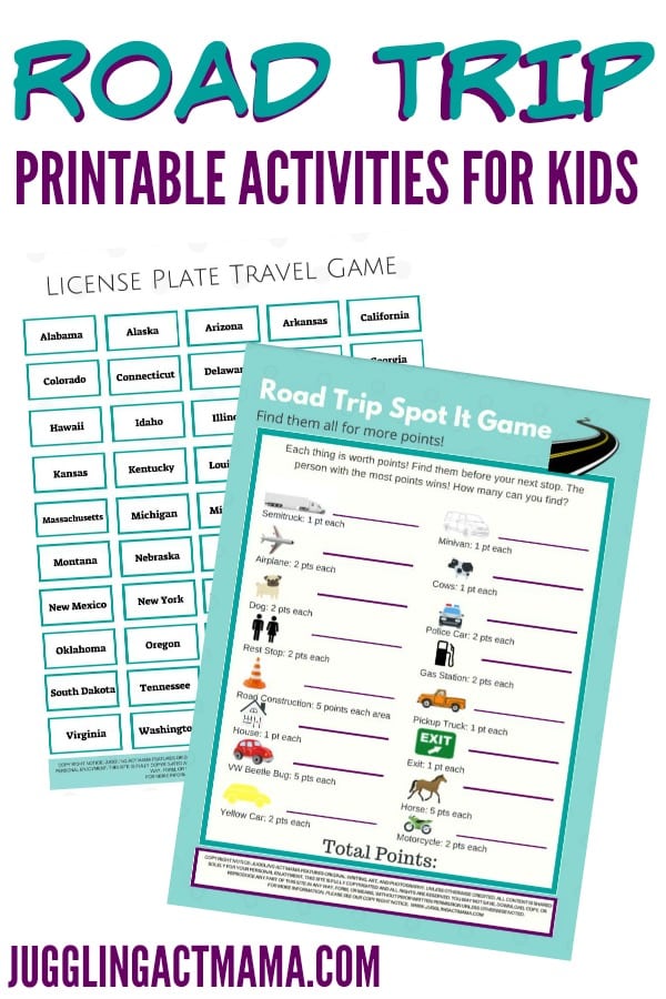 Printable Activities for Kids - Perfect for Road Trips