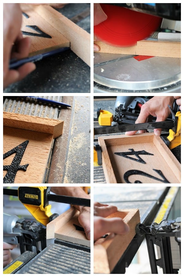 Framing a Rustic Wooden DIY Home Address Plaque