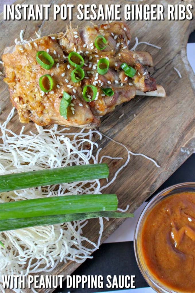 Instant Pot Baby Back Ribs on a cutting board.