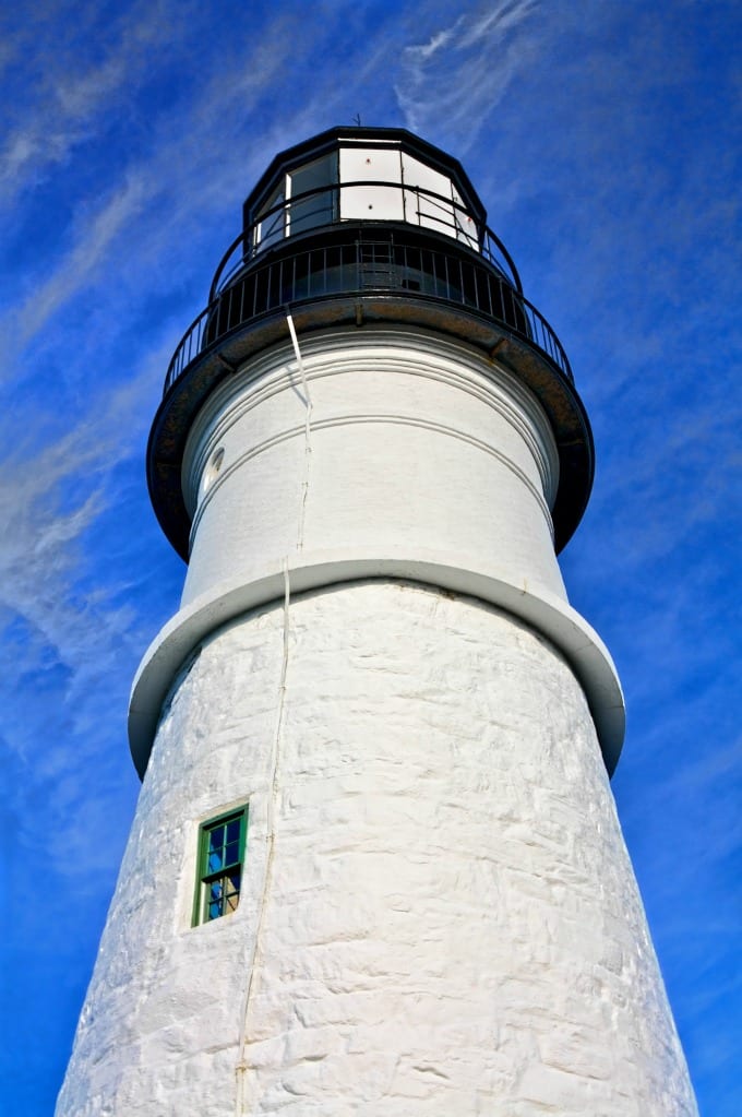 Portland Headlight from the bottom looking up.