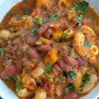 Closeup view of vegan chili