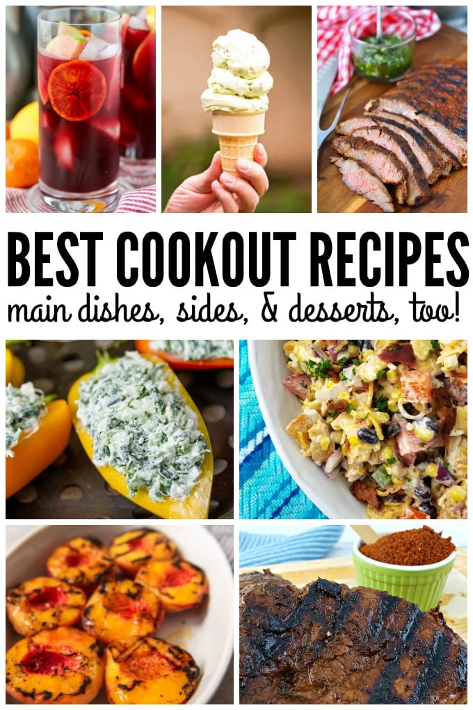 Collage of the Best Cookout Recipes.