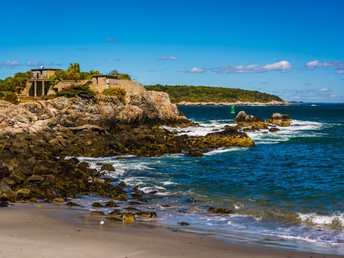 Rocky coast at Fort Williams Park, Cape Elizabeth, Maine.
