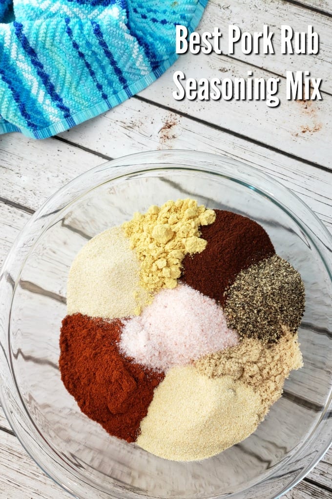 A mixing bowl with the spices for pork rub.