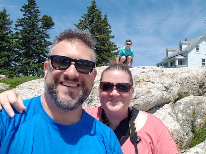 Family at Pemaquid Point Lighthouse