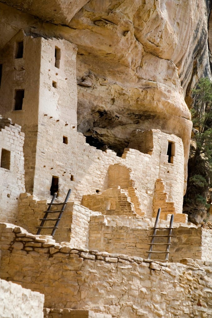 Mesa Verde National Park preserves the man-made dwellings of the Ancestral Puebloans. 