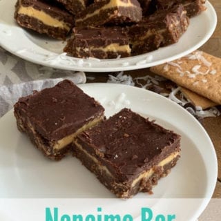 nanaimo bars on a plate