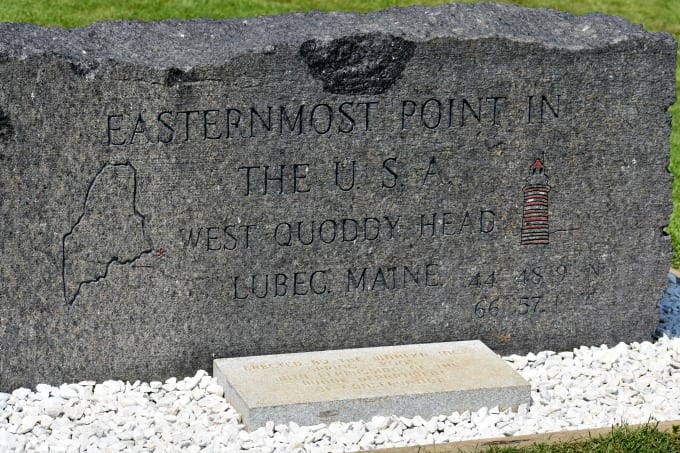 West Quoddy Head Lighthouse monument.
