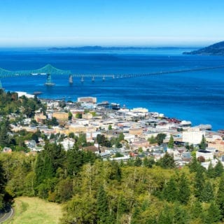 View of the Columbia River in Astoria Oregon