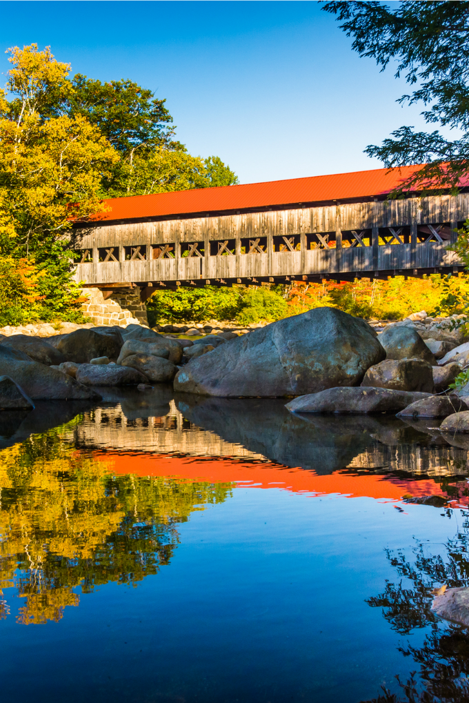 Albany Covered Bridge, along the Kancamagus Scenic Byway in White Mountains of New Hampshire
