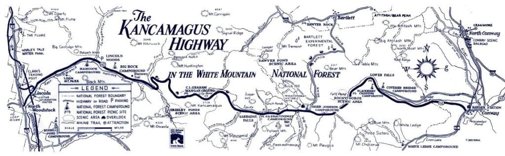 map of the Kancamagus Highway