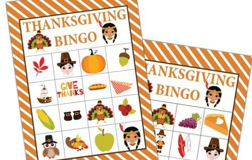 Thanksgiving BINGO Printable.