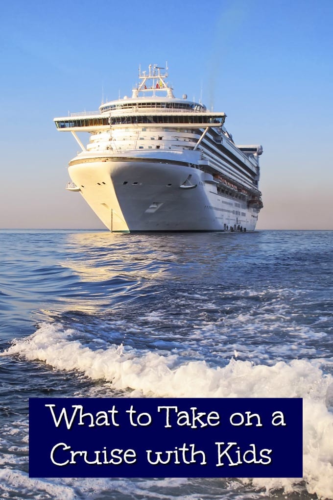 Cruise ship on the ocean with text overlay.