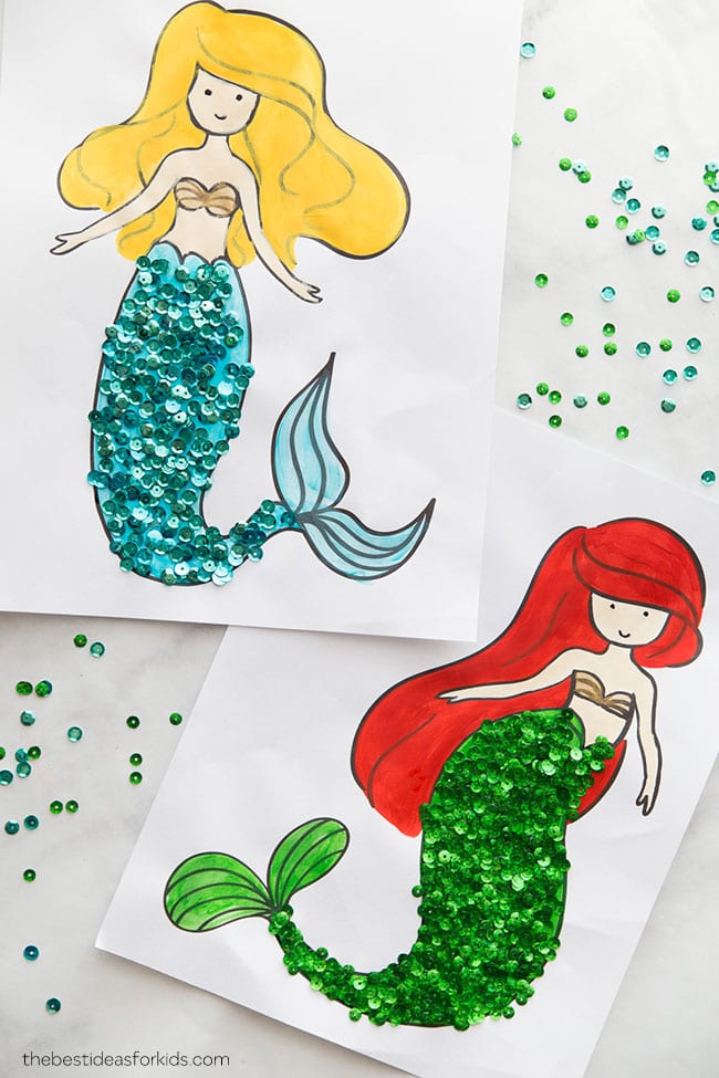 Coloring Pages - Mermaid Crafts for Kids.