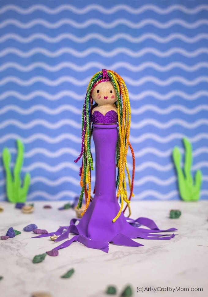 Mermaid Peg Doll.