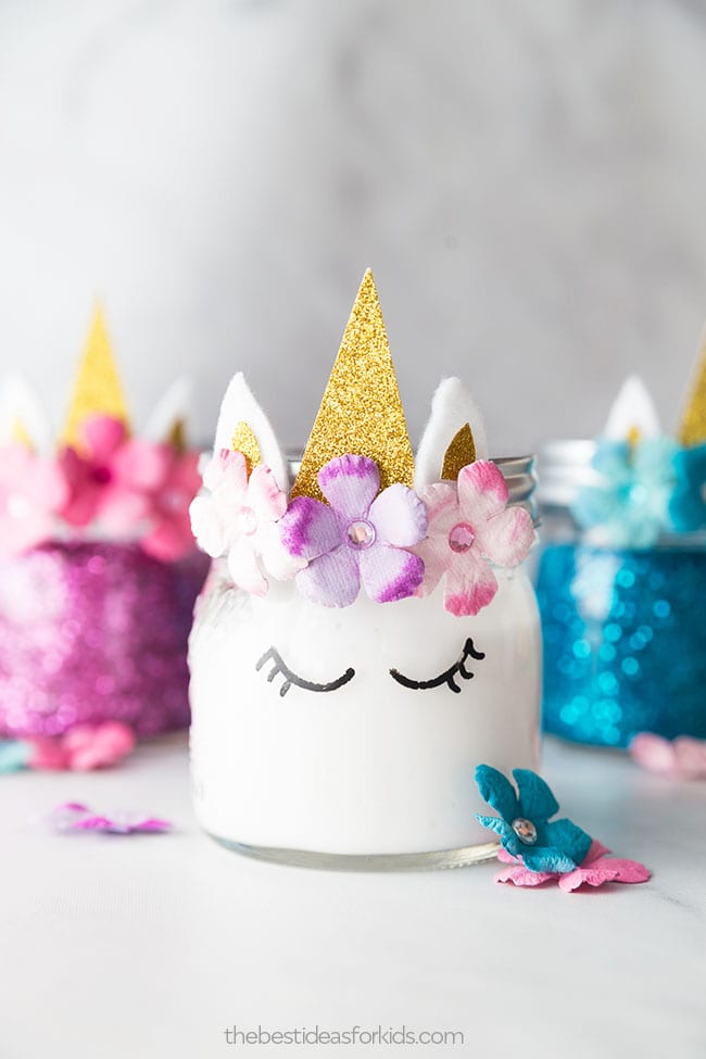 Unicorn Slime Jars - Unicorn Arts and Crafts.