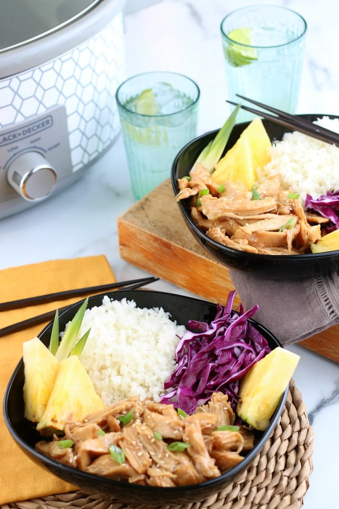 close up of Crock pot Teriyaki chicken recipe