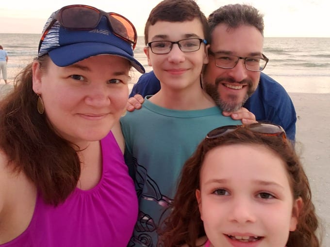 family at the beach